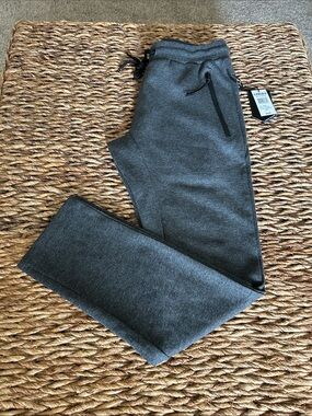 Men's Dark Gray Athletic Jogger Sweatpants with Zipper Pockets